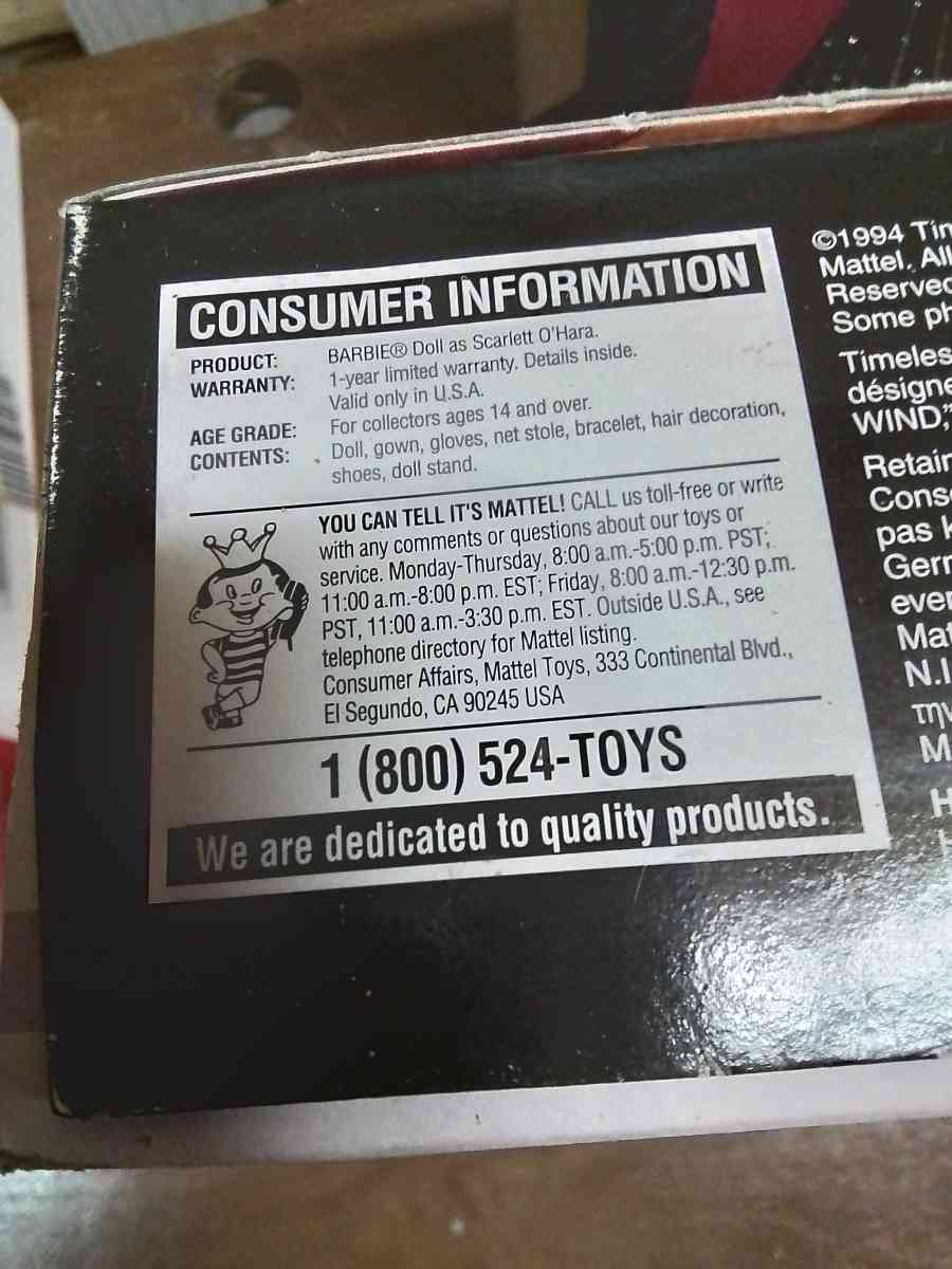 Scarlet OHara Barbie Doll - Walterboro, South Carolina - FleaMarketBay