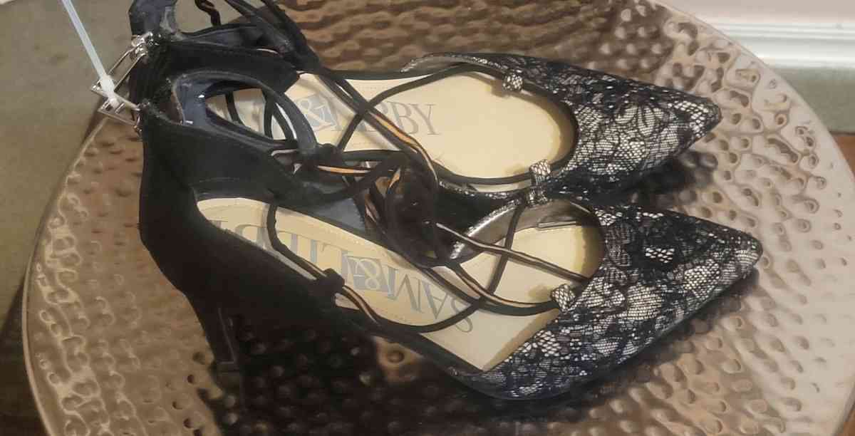 Sam and Libby black lace heels sz 9 womens - Oklahoma City, Oklahoma