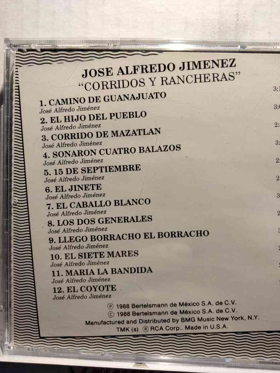 JOSE ALFREDO JIMENEZ CORRIDOS Y RANCHERAS CD USADO  EXC COND - Chicago, Illinois - FleaMarketBay