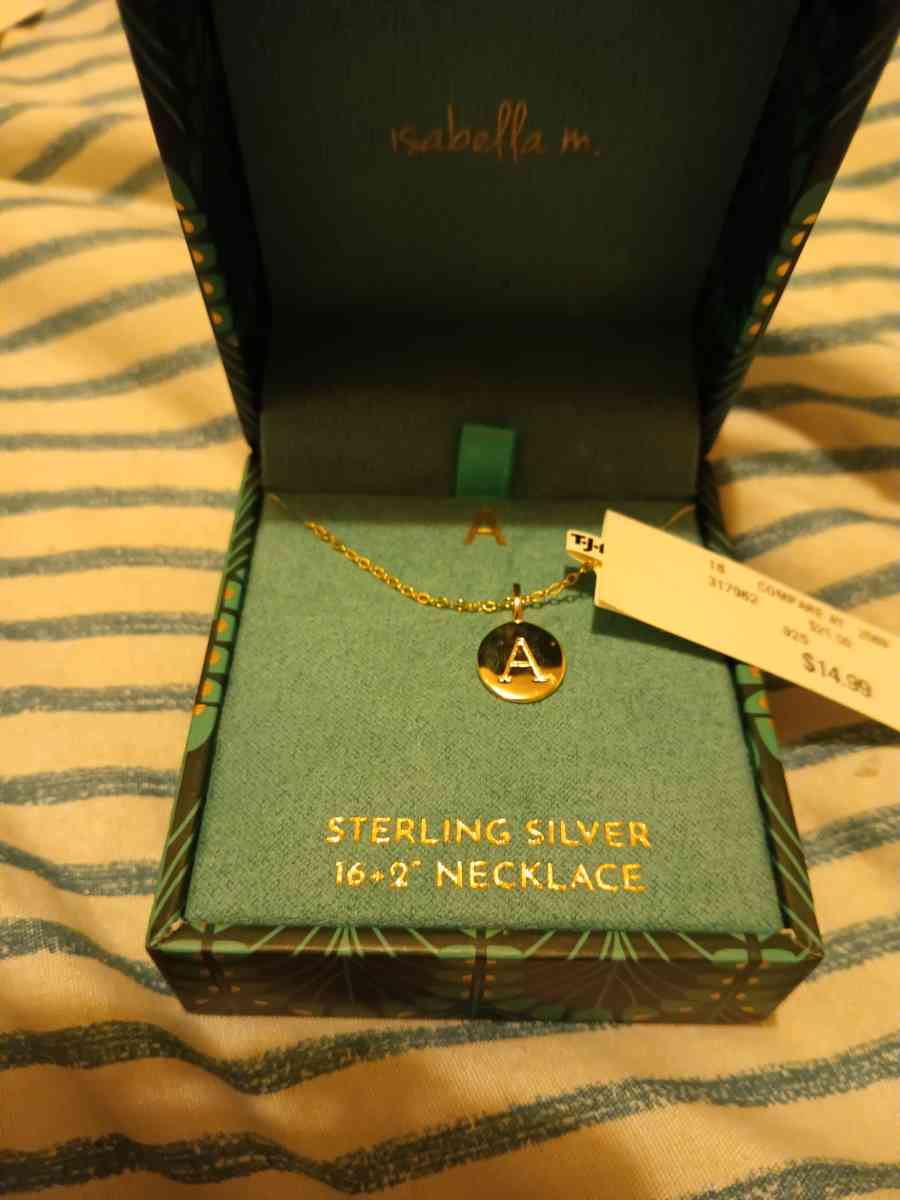 sterling silver necklace letter A - Pocatello, Idaho - FleaMarketBay