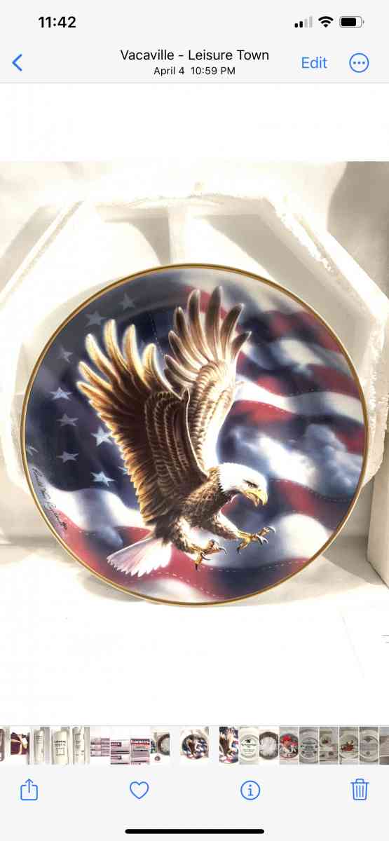 new American eagle collectors plate with wall mount - Vacaville, California - FleaMarketBay