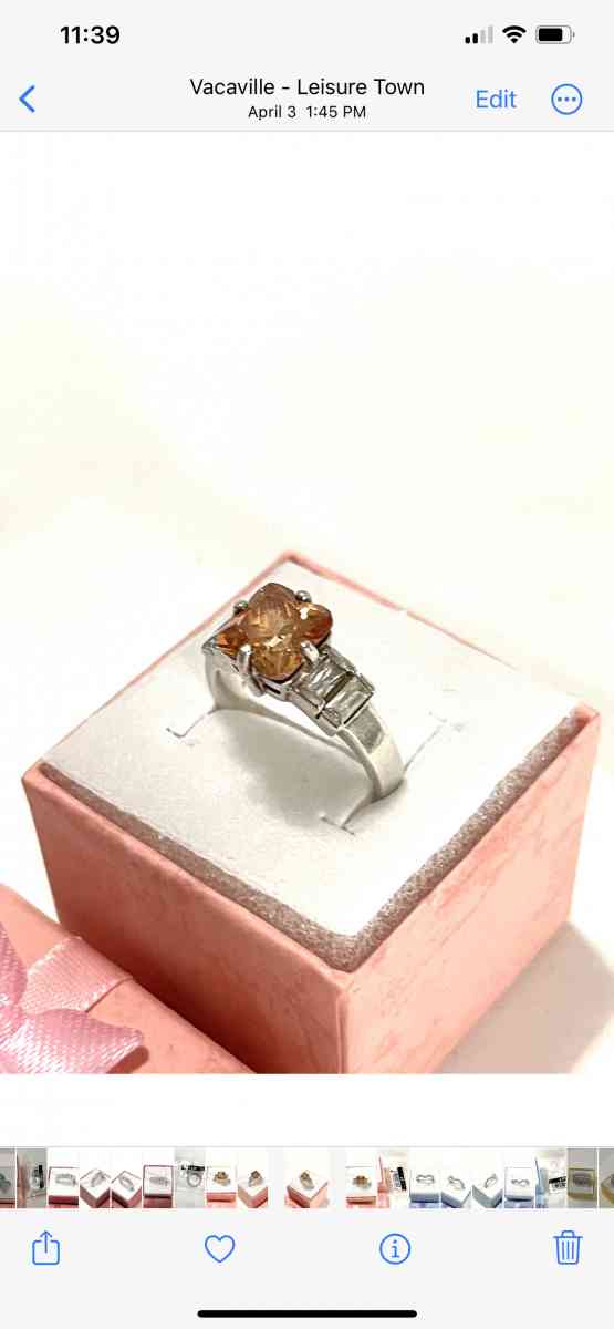 brand new yellow topaz silver ring size 6 and half - Vacaville, California - FleaMarketBay
