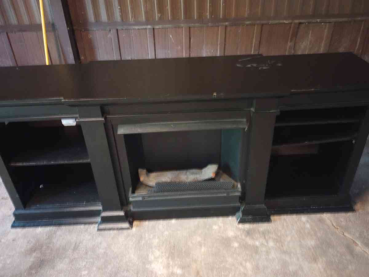 black fireplace and TV stand - Clarksboro, New Jersey