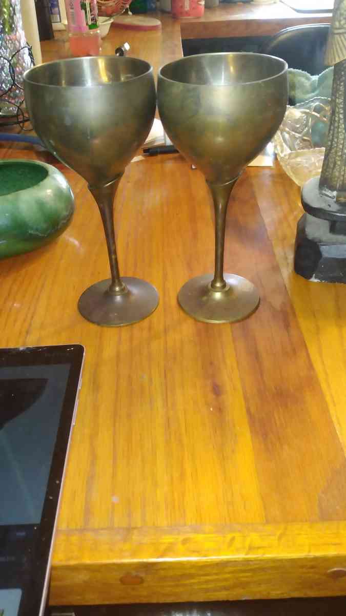 solid brass wine glasses - Mitchell, Indiana - FleaMarketBay