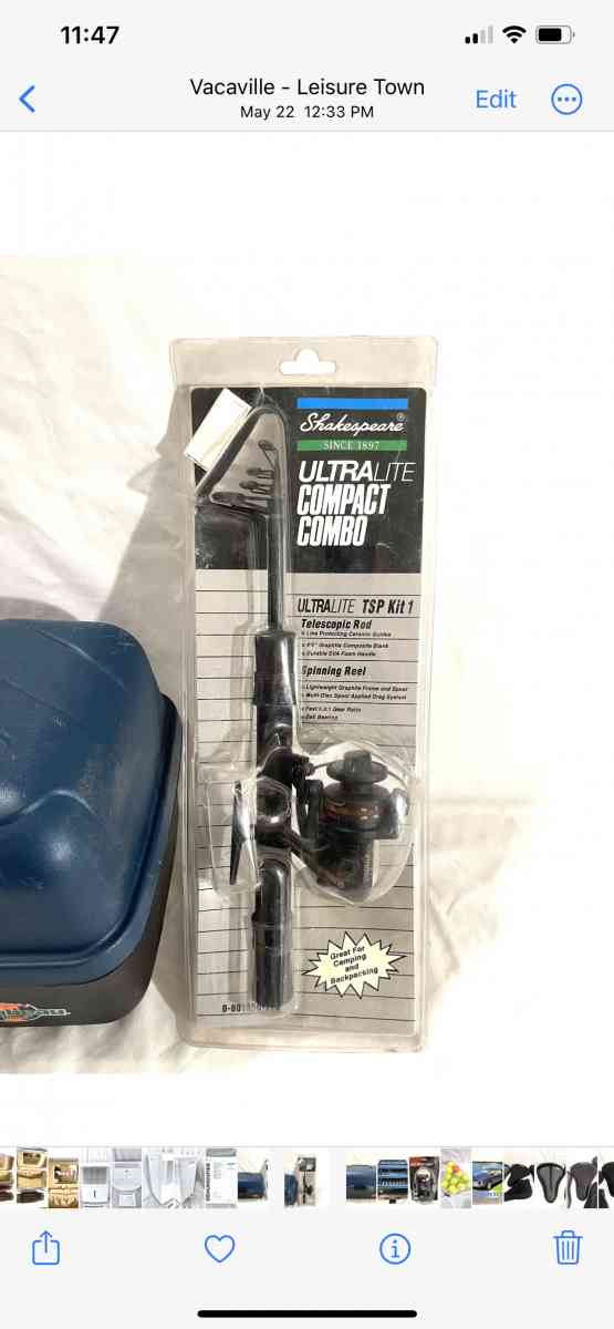 New contact fishing rod and reel set with tacklebox - Vacaville, California - FleaMarketBay