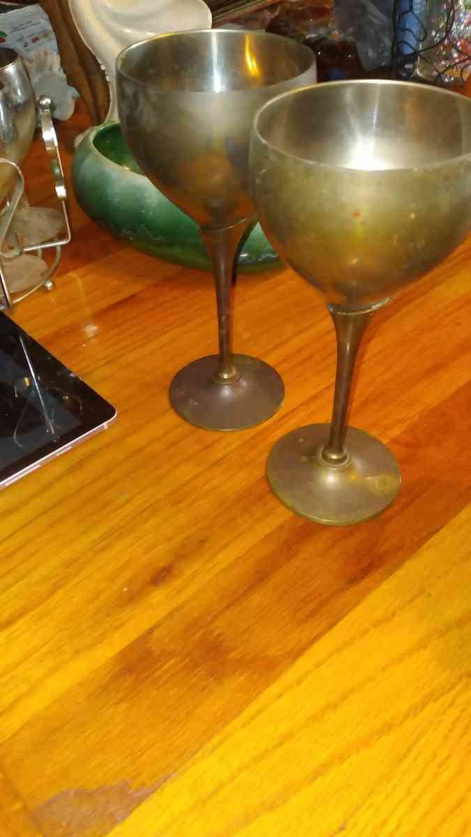 solid brass wine glasses - Mitchell, Indiana - FleaMarketBay