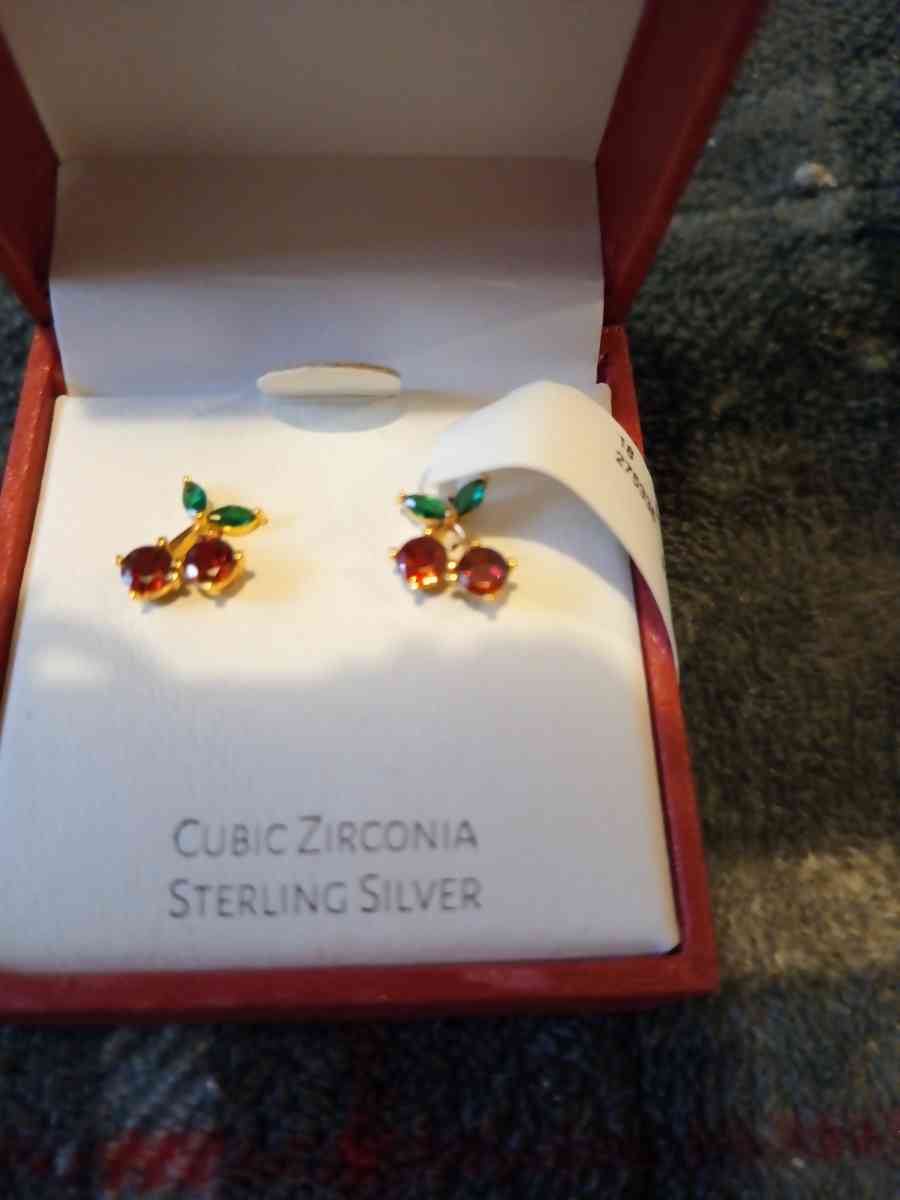Sterling silver cherry earrings - Pocatello, Idaho