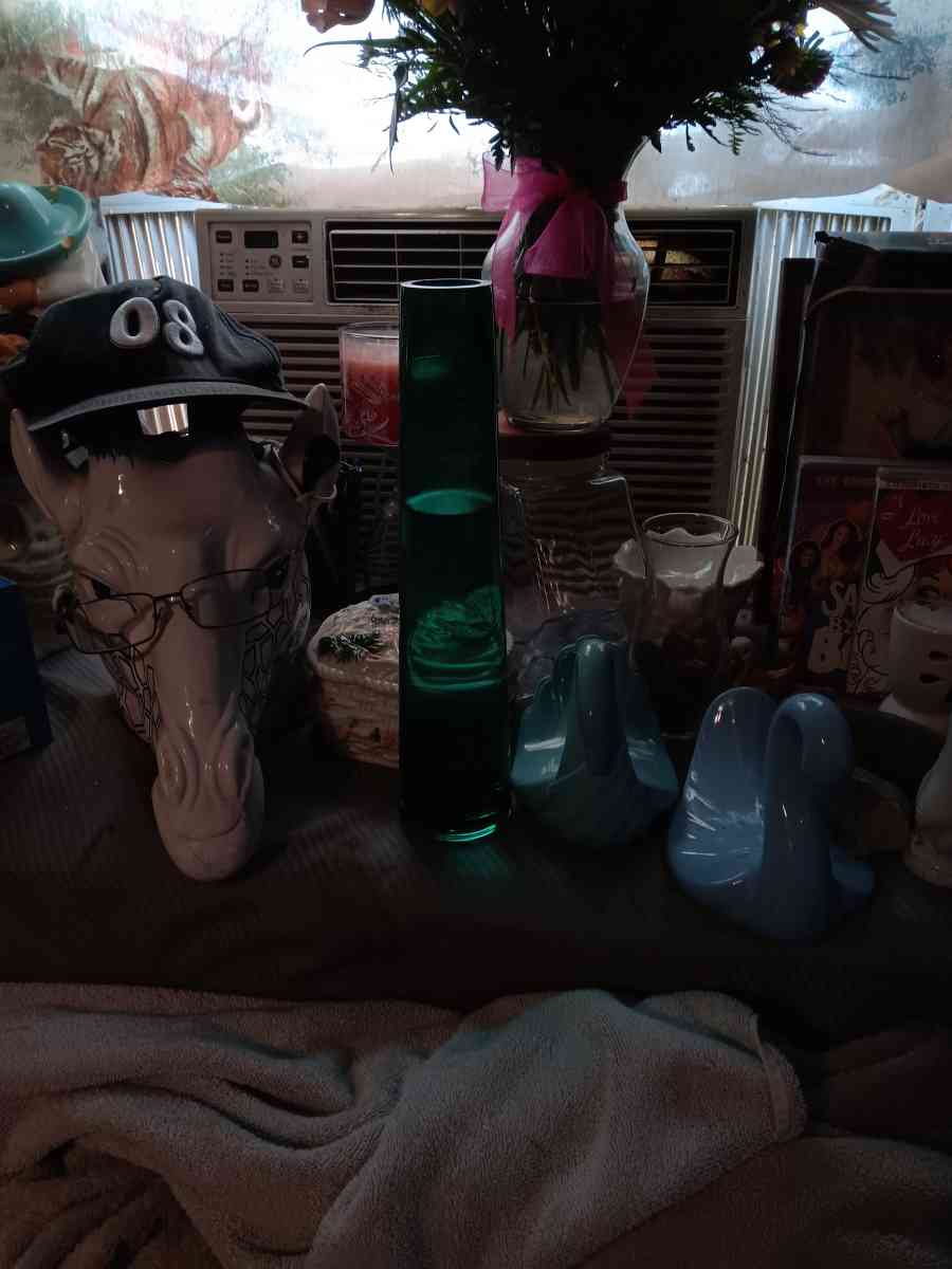 glass green flowers vace