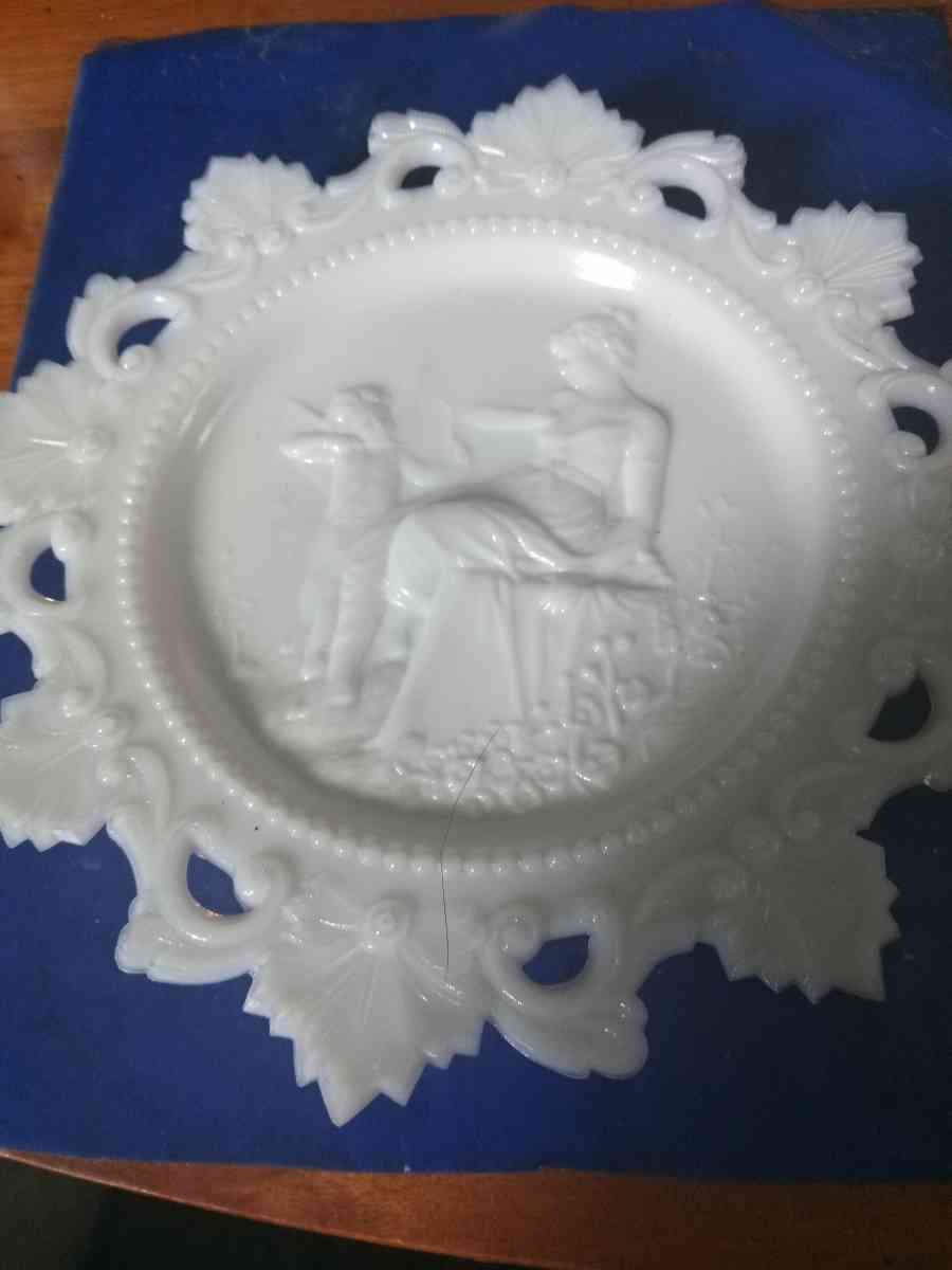 Westmoreland Cupid and Payche 7 inch Milk Glass Plate - Pawtucket, Rhode Island