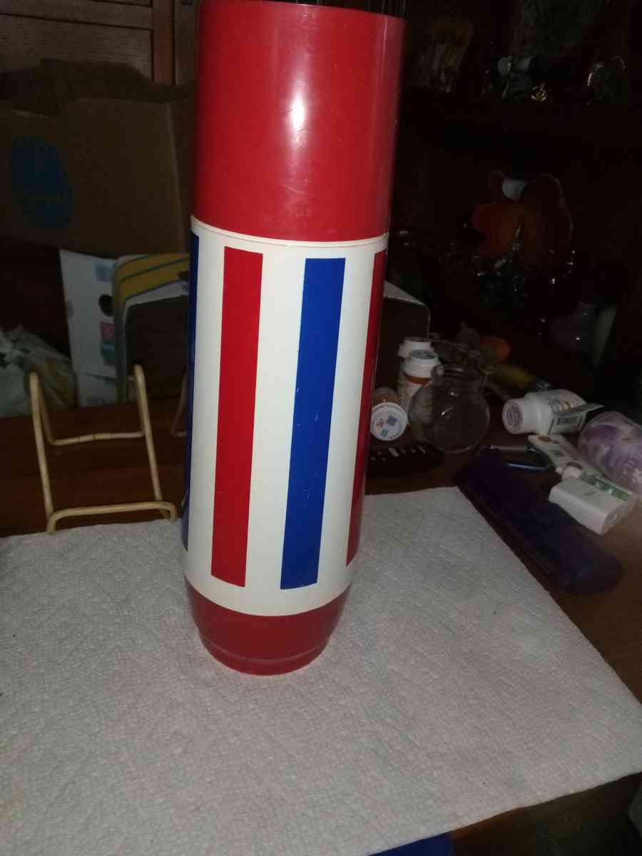 Red white and blue 2 quart Thermo Serv thermos - Pawtucket, Rhode Island