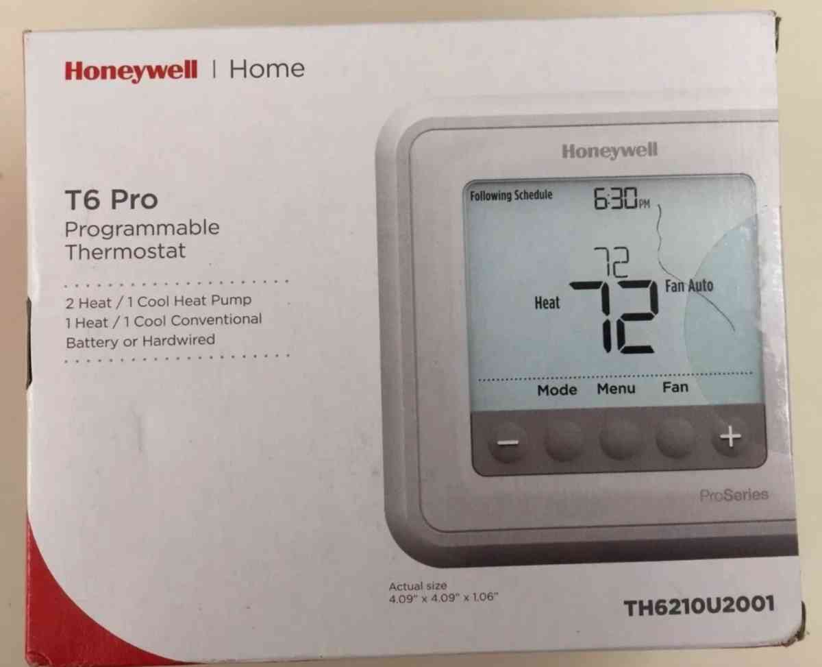 unopened Honeywell T6 Pro thermostat programmable 2heat 1 co - Avondale, Arizona - FleaMarketBay