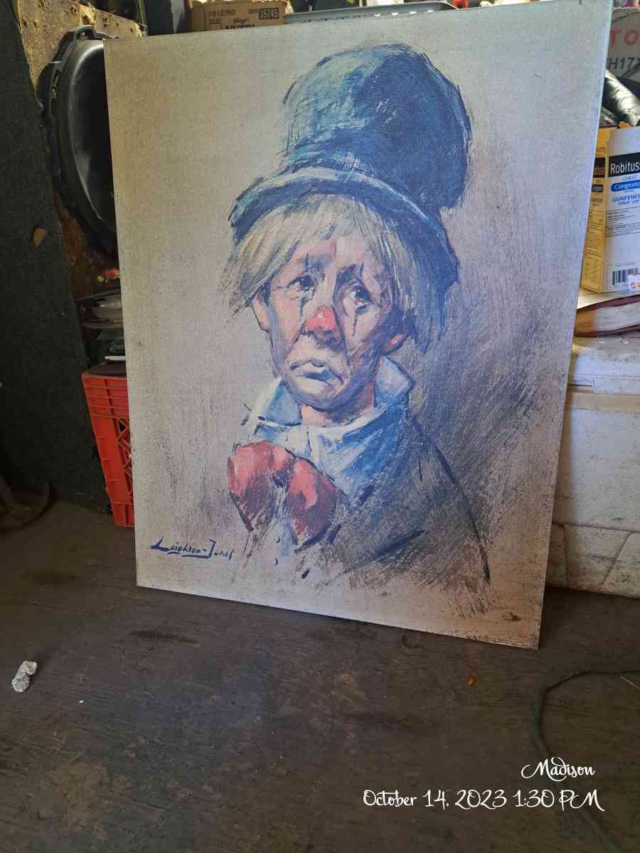 Clown painting by Leighton Jones - Hot Springs National Park, Arkansas - FleaMarketBay