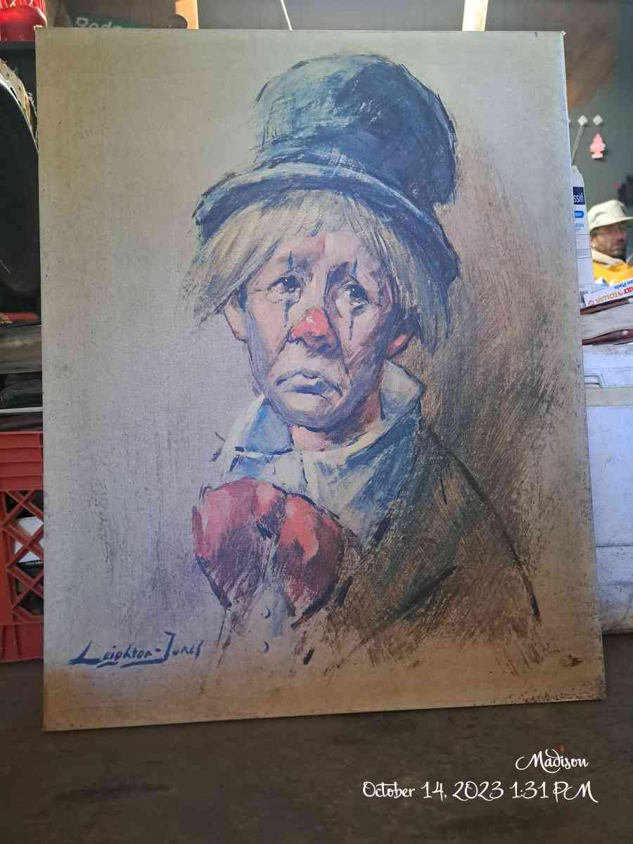 Clown painting by Leighton Jones - Hot Springs National Park, Arkansas - FleaMarketBay
