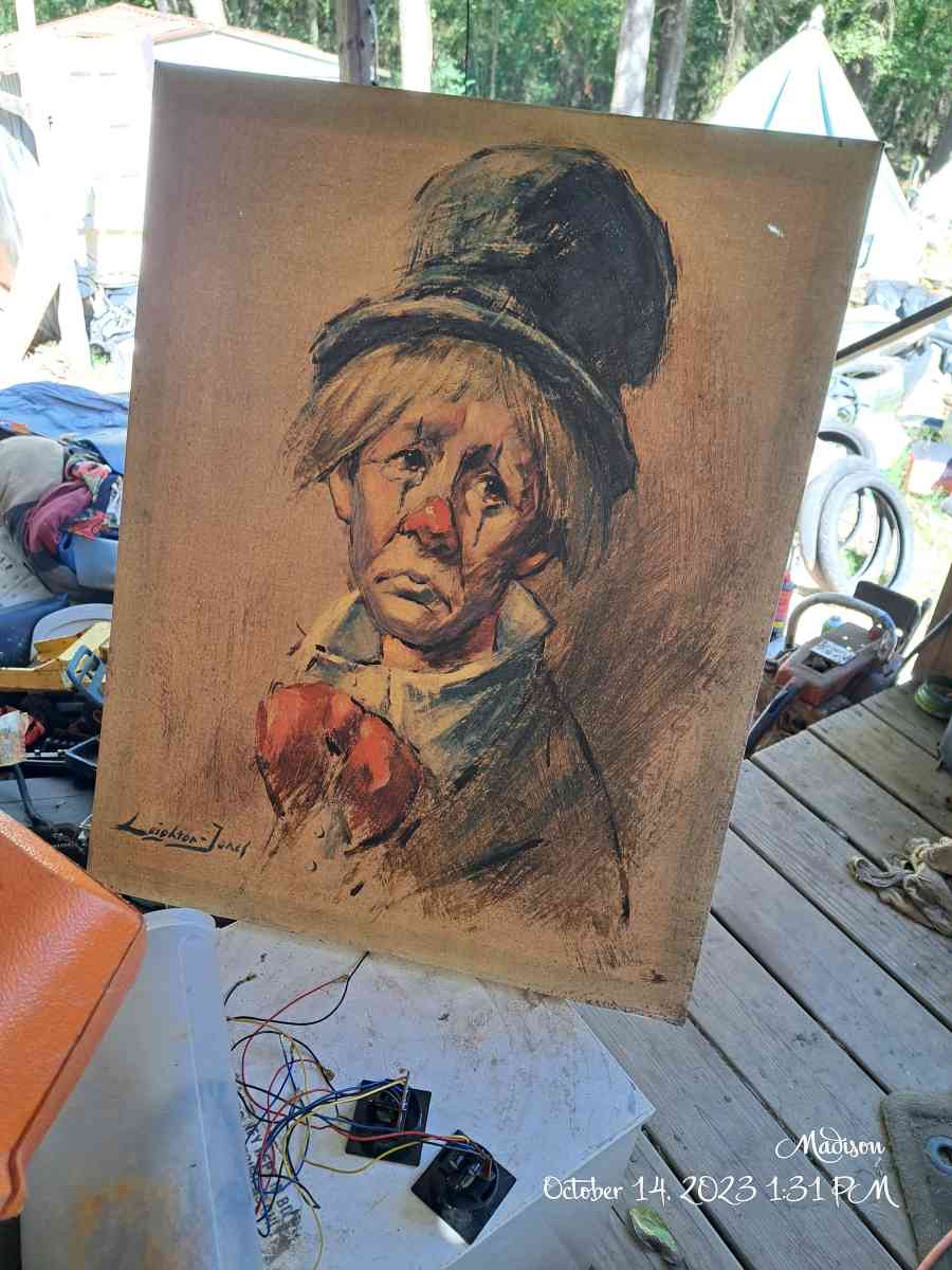 Clown painting by Leighton Jones - Hot Springs National Park, Arkansas - FleaMarketBay