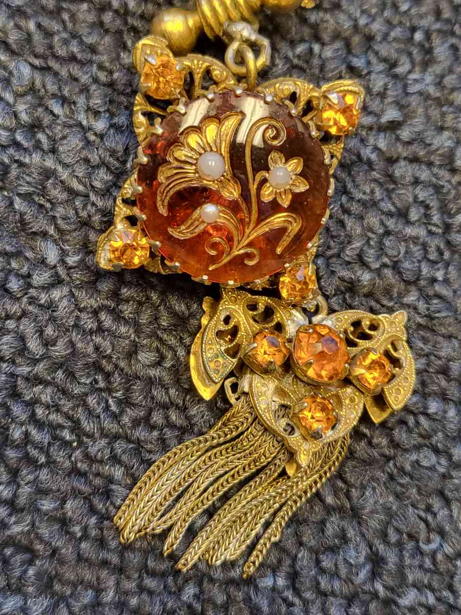 antique Victorian Gold Filled fire oak tassel chain fob - Janesville, Wisconsin - FleaMarketBay