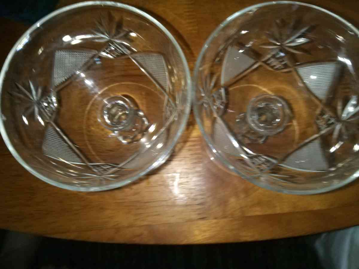 2 Copper wheel cut Champagne Glasses - Pawtucket, Rhode Island - FleaMarketBay