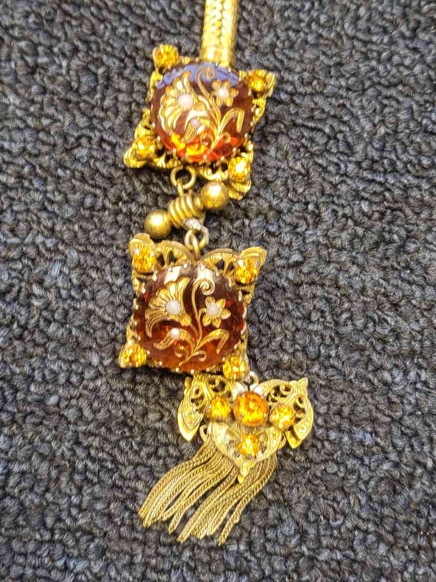 antique Victorian Gold Filled fire oak tassel chain fob - Janesville, Wisconsin - FleaMarketBay