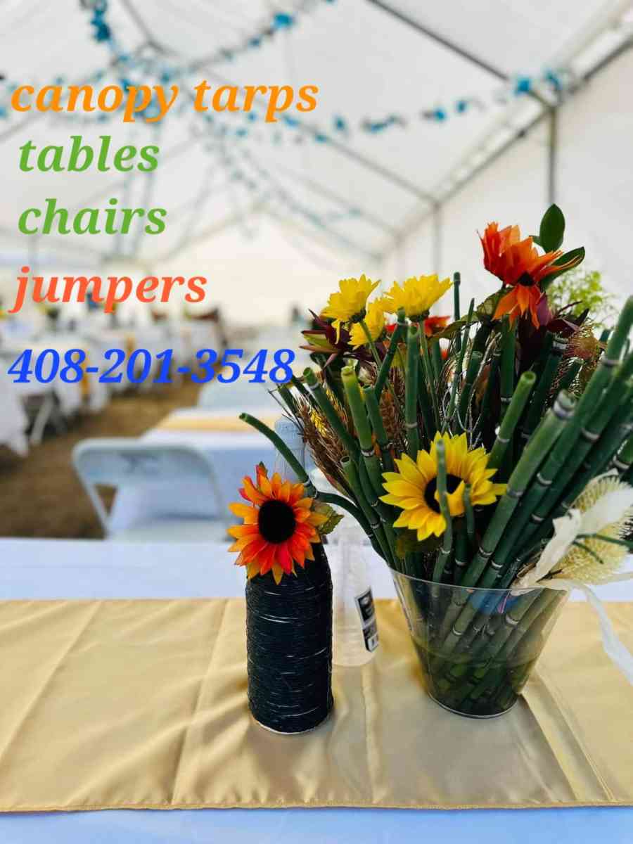 chairs tables jumpers canopy tarps portable restrooms for re - Gilroy, California - FleaMarketBay