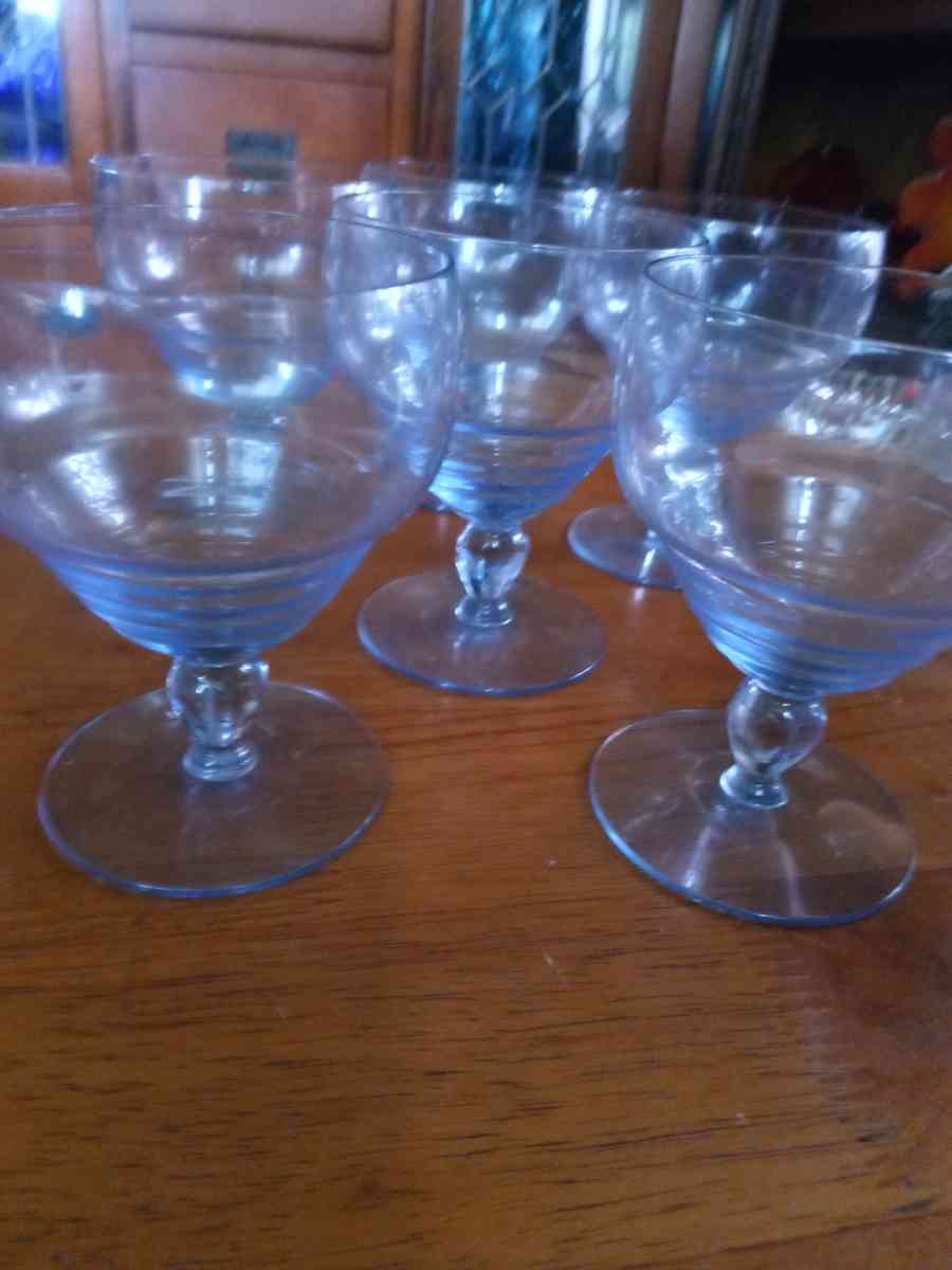 6 Kosta Boda Ice Blue wine glasses - Pawtucket, Rhode Island - FleaMarketBay