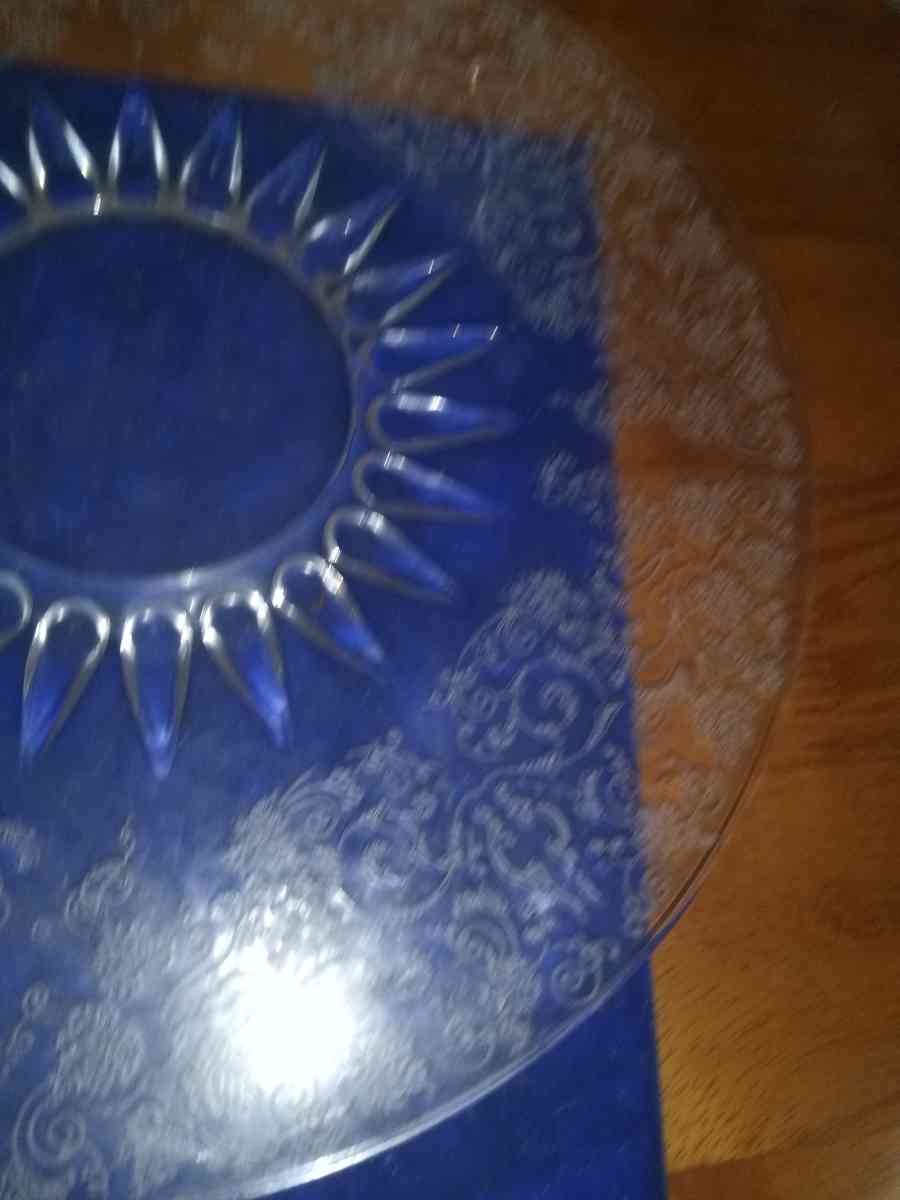 New Martinsville Prelude etch Radiance tray - Pawtucket, Rhode Island - FleaMarketBay