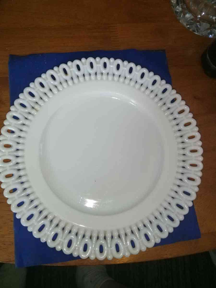 EAPG 8 inch 101 Border Milk glass plate - Pawtucket, Rhode Island - FleaMarketBay