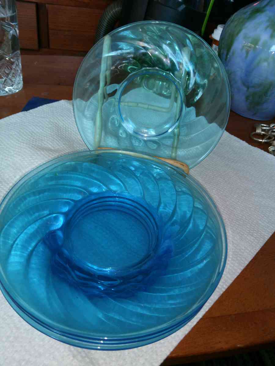 5 Depression Glass Dessert plates - Pawtucket, Rhode Island