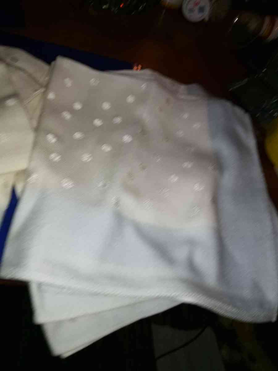 8 Blue and white Linen Napkins