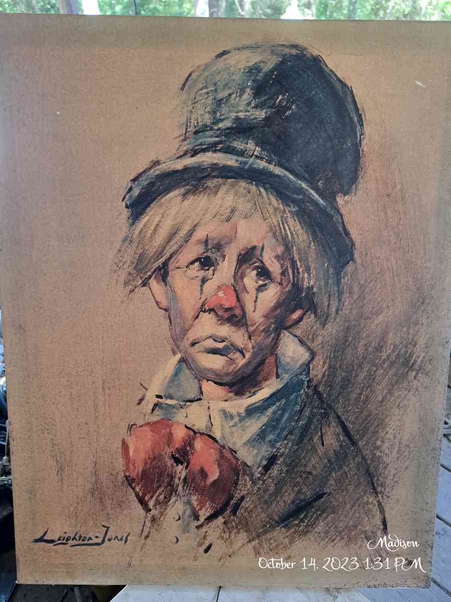 Clown painting by Leighton Jones - Hot Springs National Park, Arkansas - FleaMarketBay