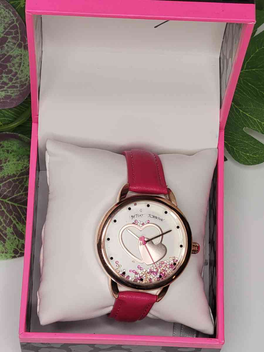 New in box Betsey Johnson Pink Watch With Heart Art - Houston, Texas - FleaMarketBay