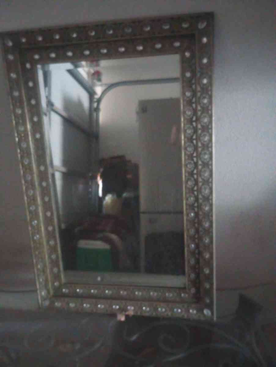 heavy medal glass table and mirror - Phoenix, Arizona - FleaMarketBay