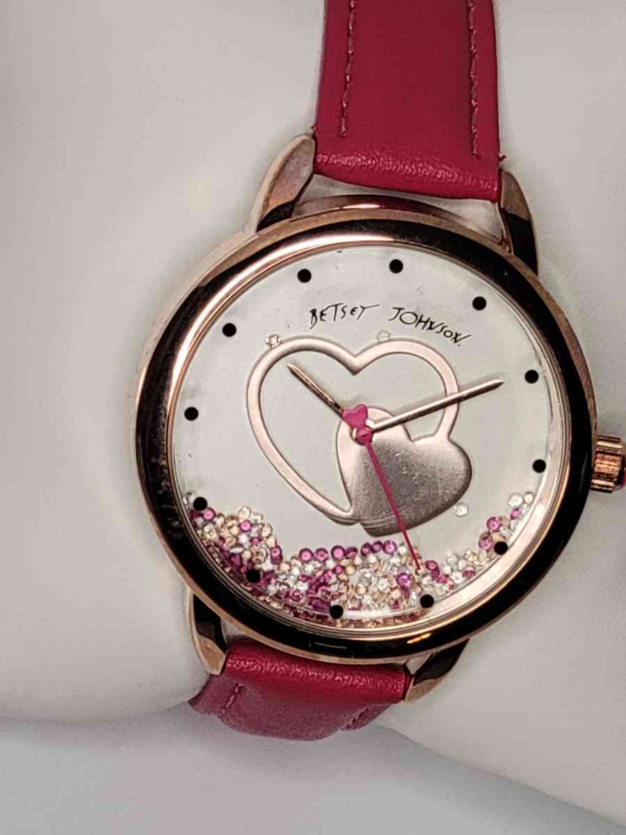 New in box Betsey Johnson Pink Watch With Heart Art - Houston, Texas - FleaMarketBay