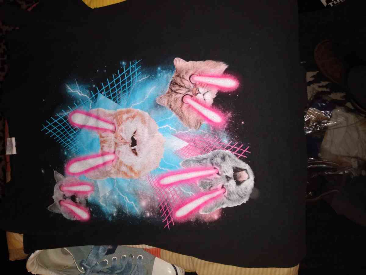 LAZER EYES KITTY CATS SHIRT - Mill Creek, Washington - FleaMarketBay