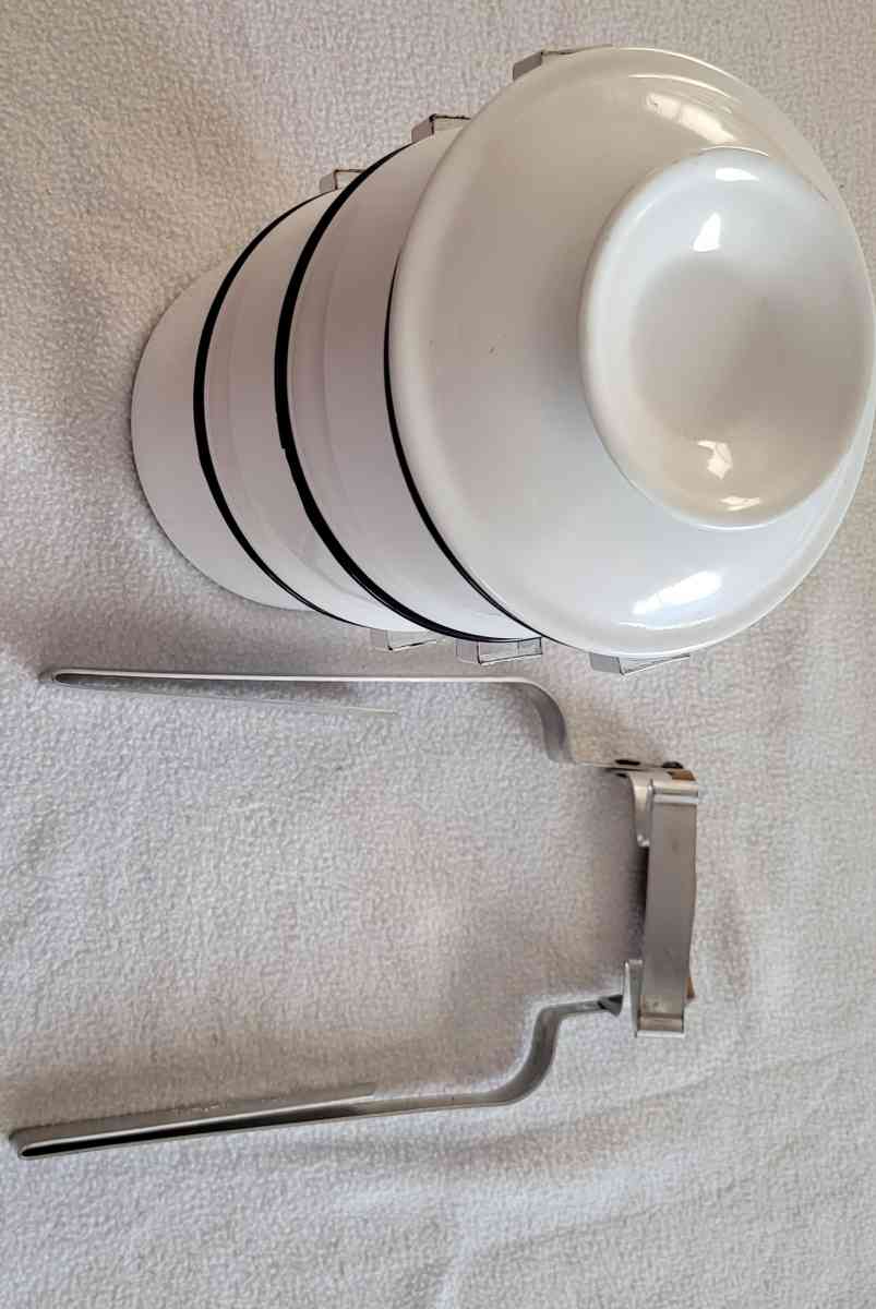 Retro 3 Tiered Enamalware Lunch Carrier - San Diego, California - FleaMarketBay