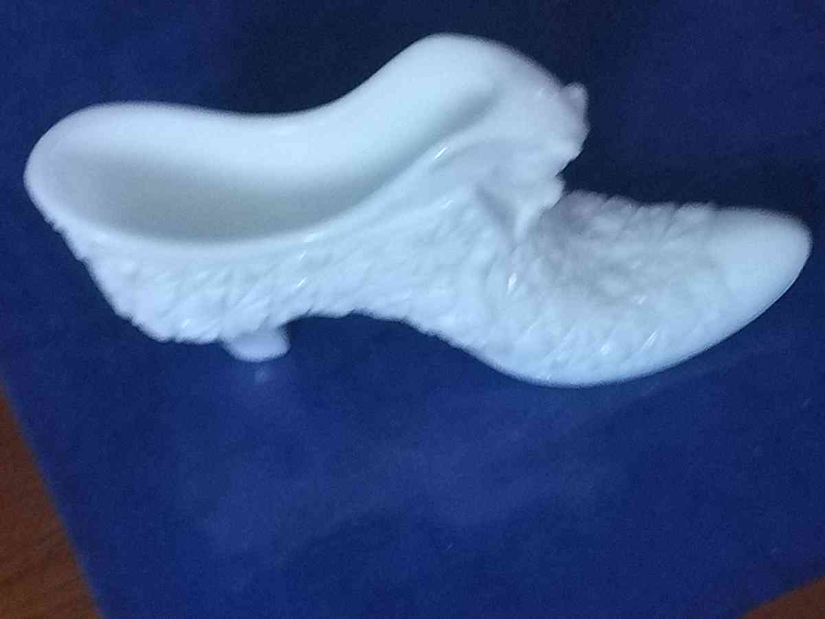 Fenton Milk Glass Shoe - Pawtucket, Rhode Island - FleaMarketBay