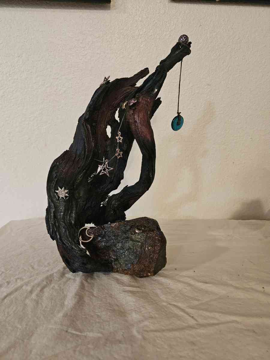 handpainted glass items and wood and stone sculptures - Coolidge, Arizona - FleaMarketBay