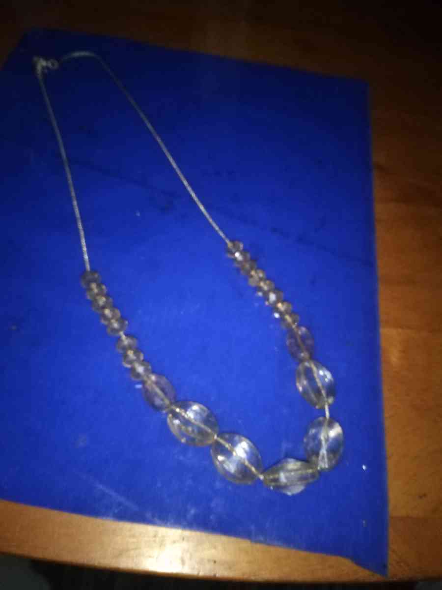 70s Crystal Necklace on chain - Pawtucket, Rhode Island