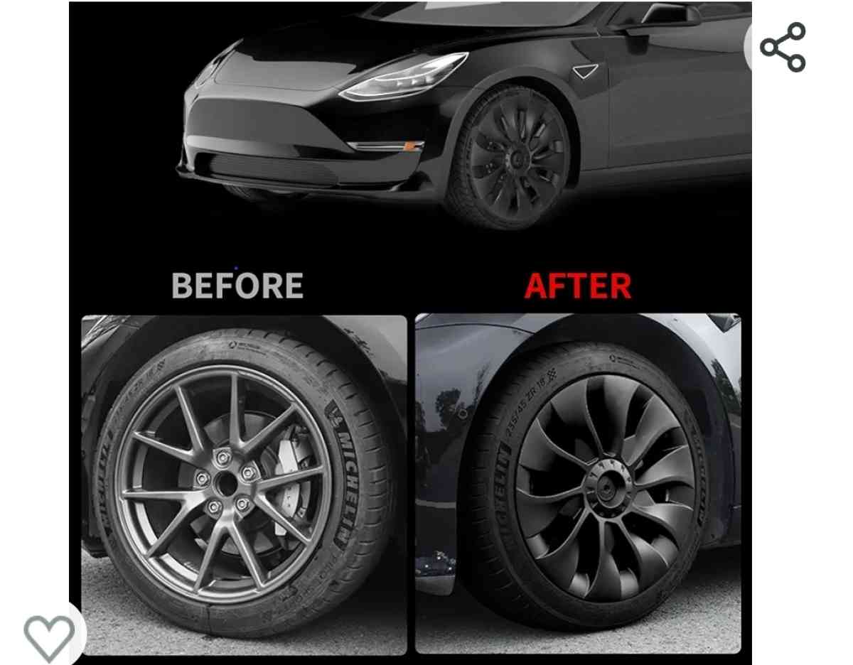 4 tapas  de 18 pulgadas para ruedas de tesla 2017 al 2023 - Houston, Texas - FleaMarketBay