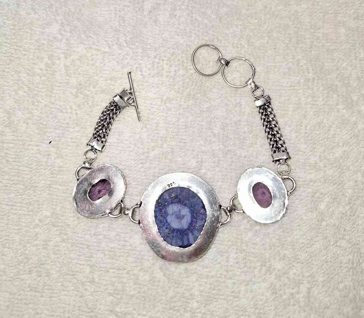 925 silver solar druzy and amethyst bracelet - Yulee, Florida - FleaMarketBay