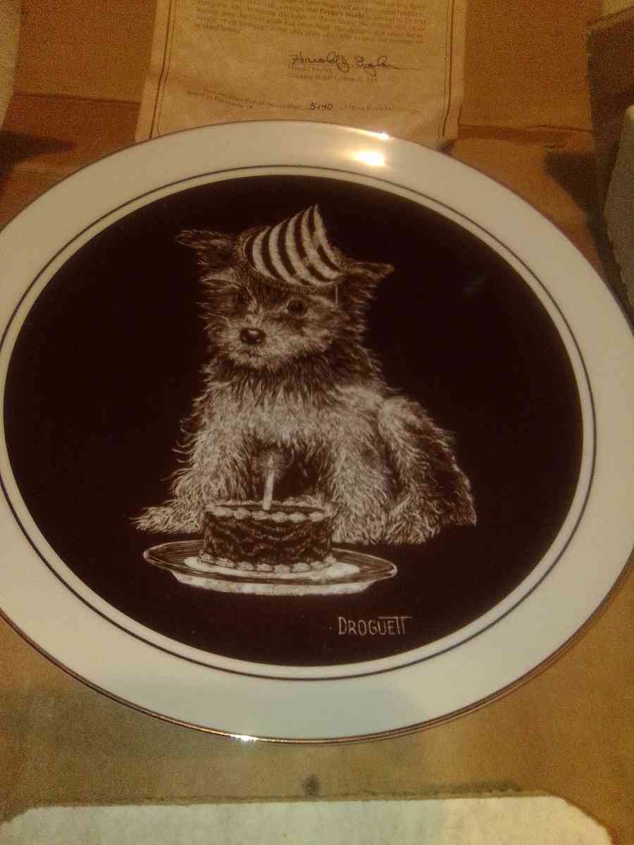 Droguett First Birthday Puppys world collectible Plate - Lititz, Pennsylvania - FleaMarketBay