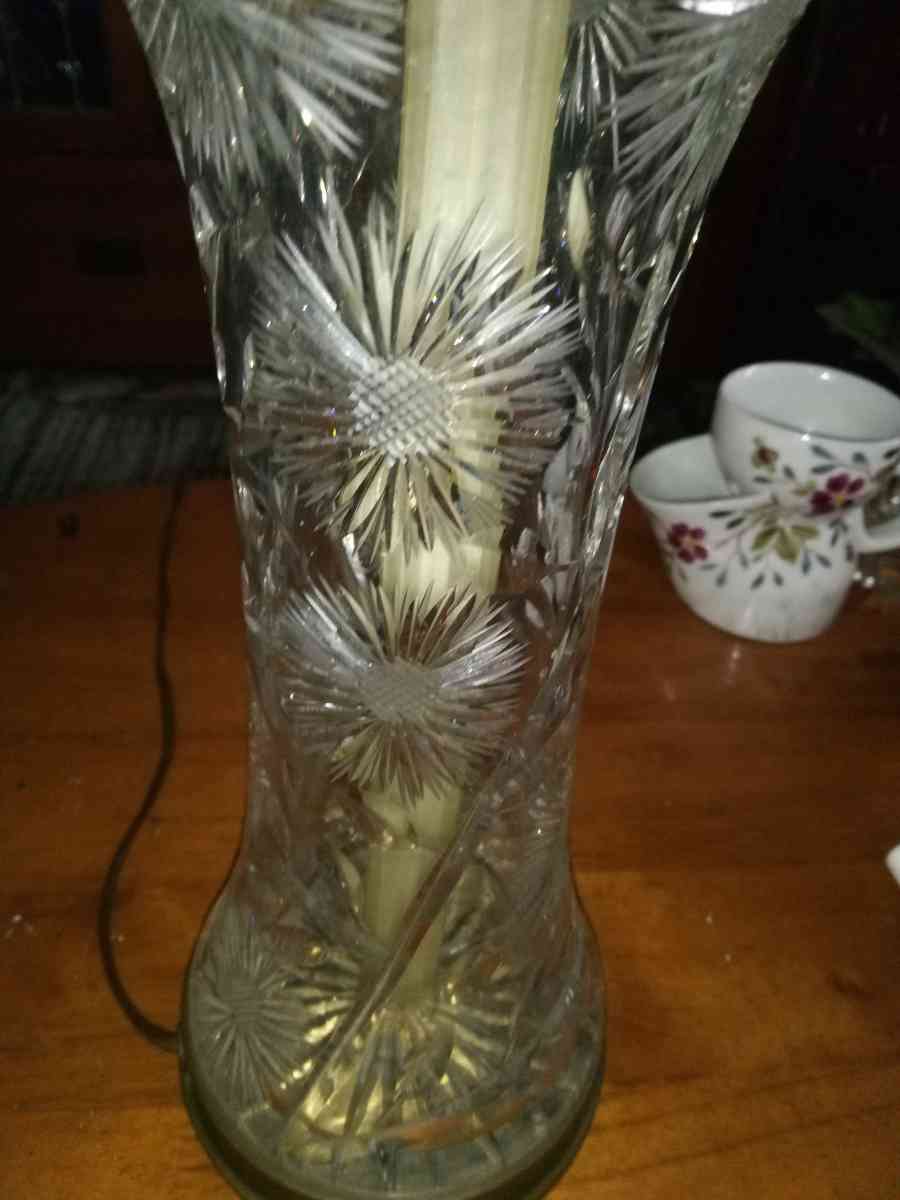 American Brilliant period Cut Glass Lamp - Pawtucket, Rhode Island - FleaMarketBay