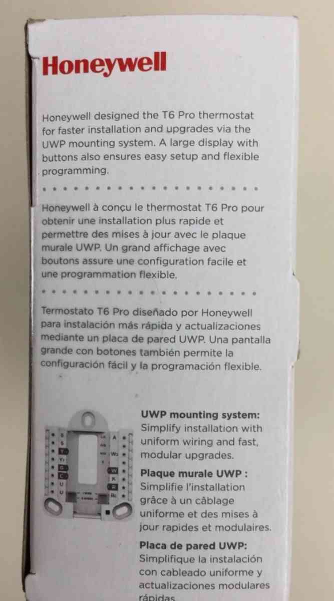 unopened Honeywell T6 Pro thermostat programmable 2heat 1 co - Avondale, Arizona - FleaMarketBay