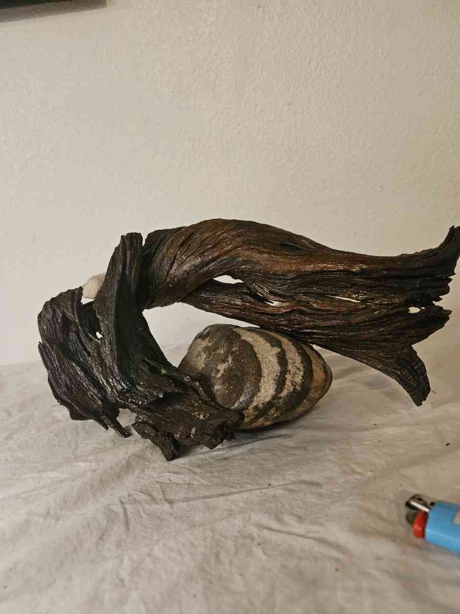 handpainted glass items and wood and stone sculptures - Coolidge, Arizona