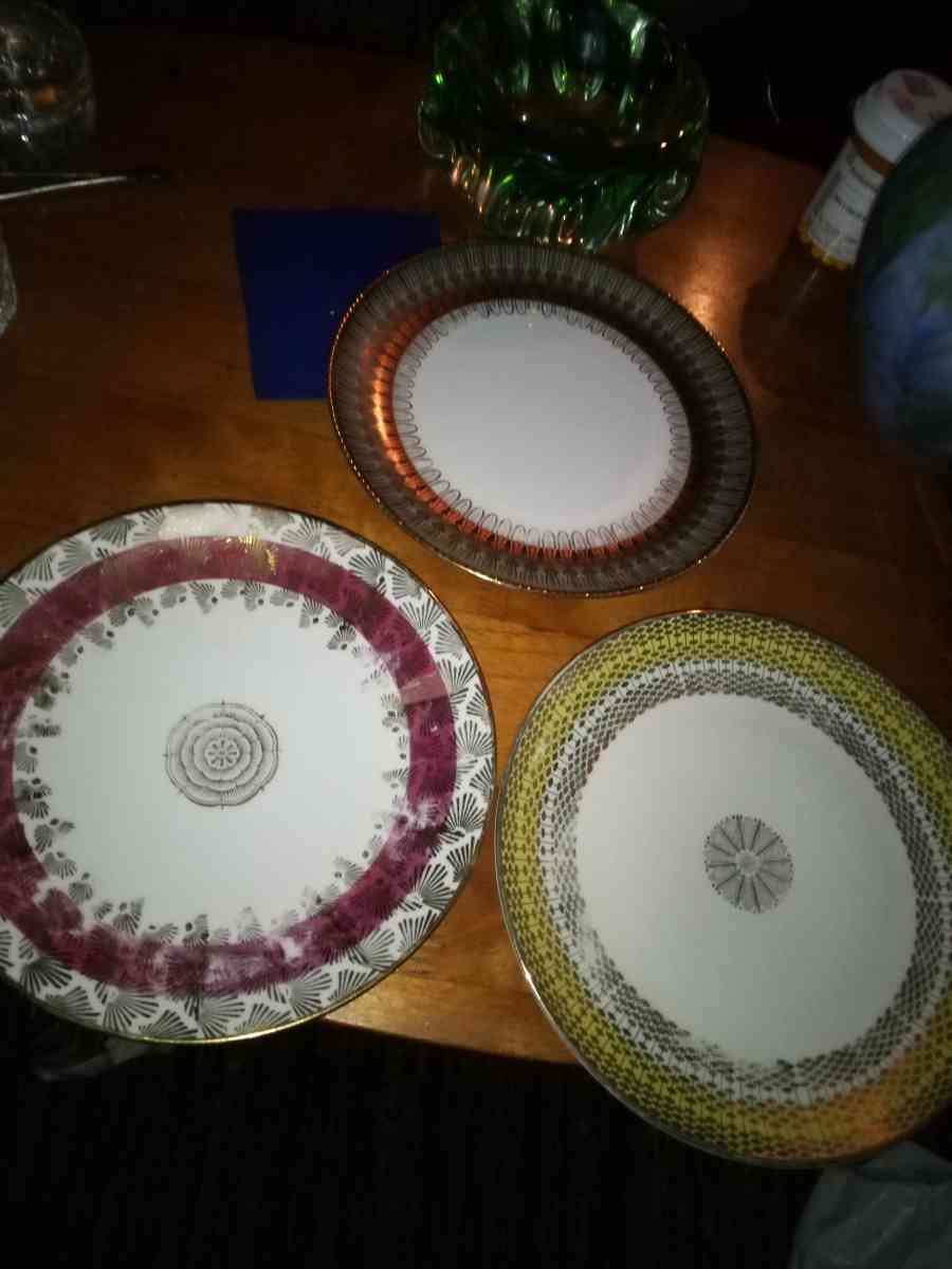2 Bavarian decorator Plates - Pawtucket, Rhode Island