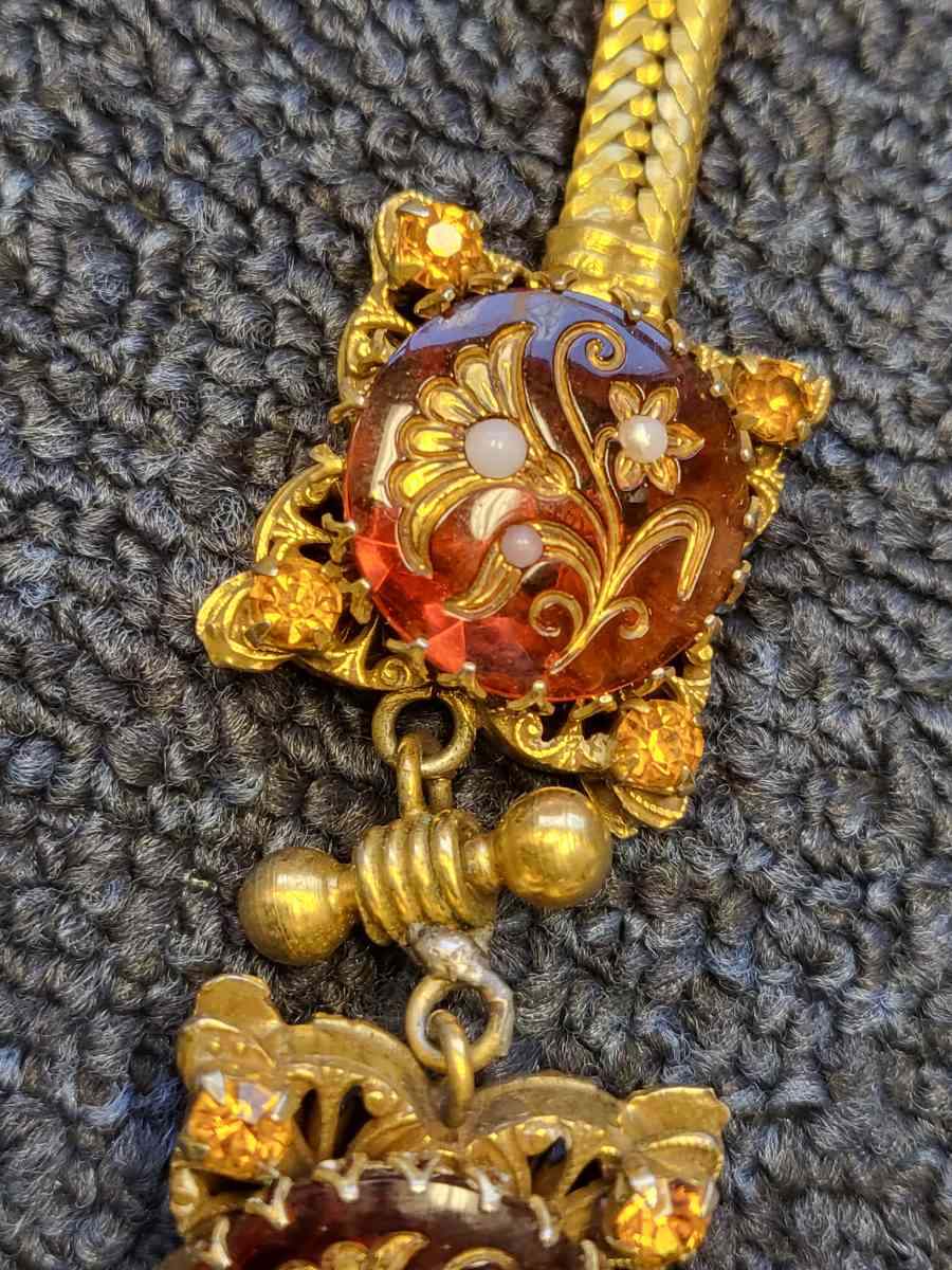 antique Victorian Gold Filled fire oak tassel chain fob - Janesville, Wisconsin