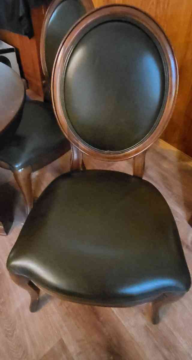 Thomasville Bogart Collection Black LEATHER Side Chairs - San Diego, California - FleaMarketBay