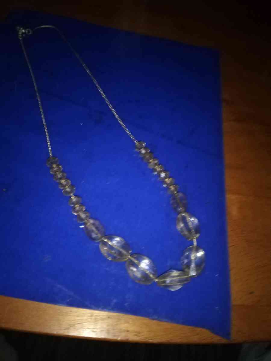 70s Crystal Necklace on chain - Pawtucket, Rhode Island - FleaMarketBay
