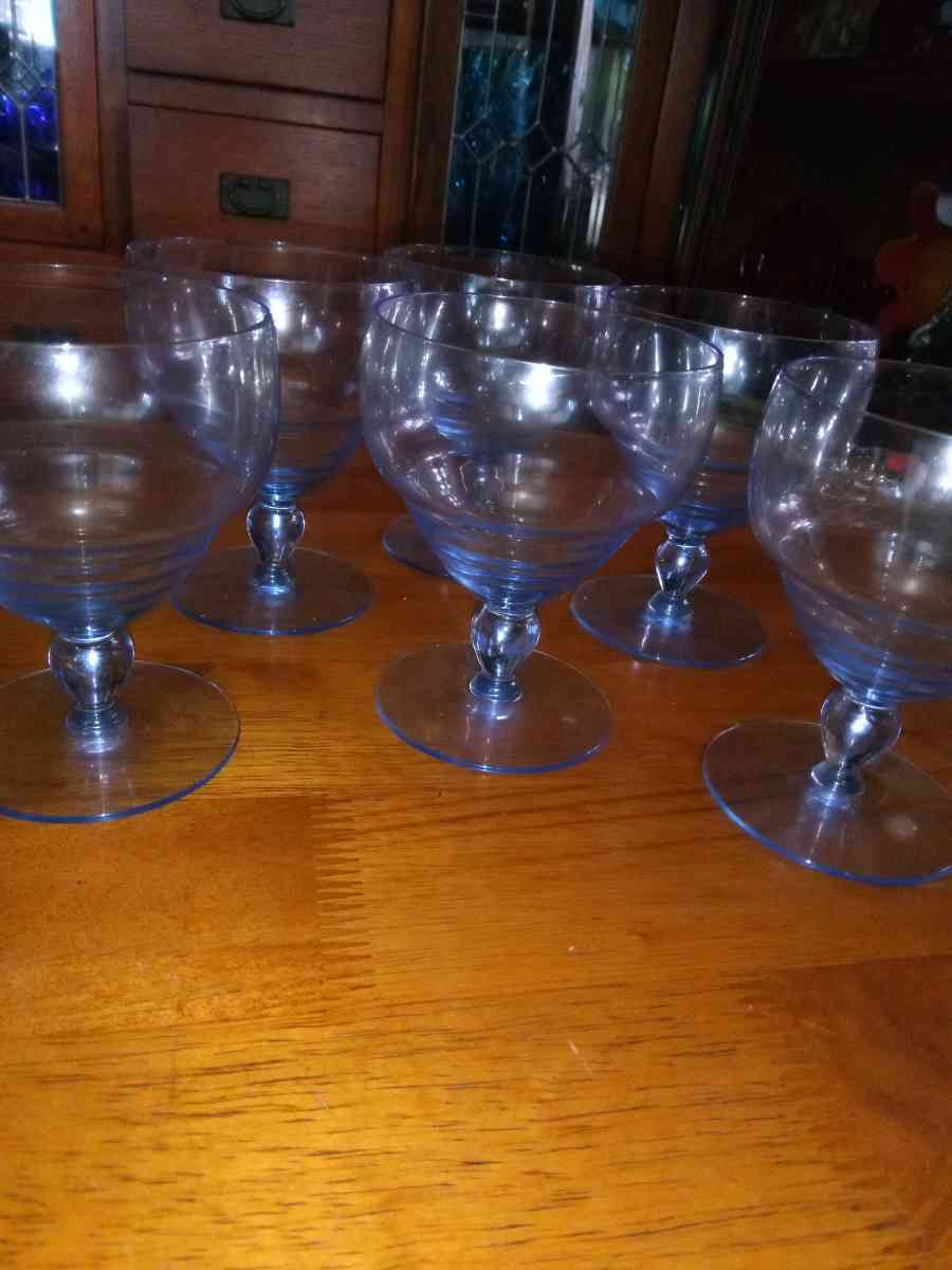 6 Kosta Boda Ice Blue wine glasses - Pawtucket, Rhode Island - FleaMarketBay