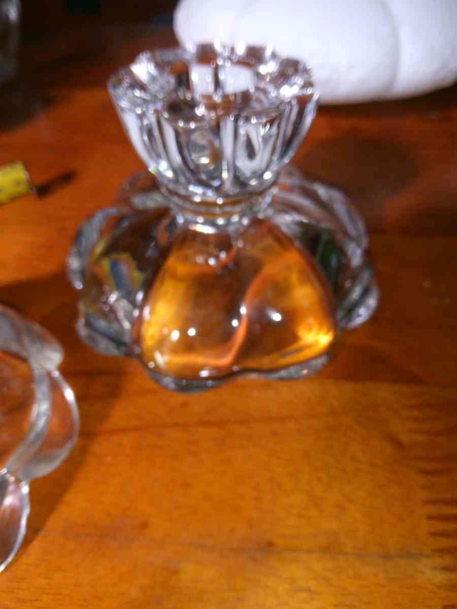 1930s Smith Glass Candle Holders - Pawtucket, Rhode Island - FleaMarketBay