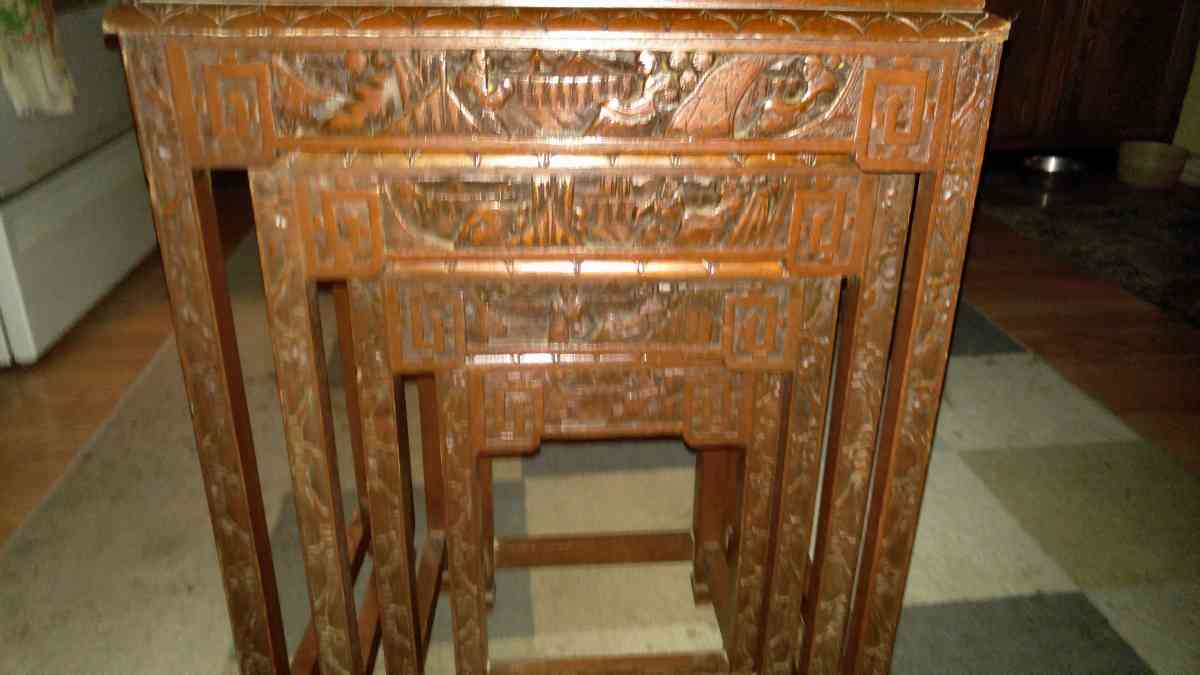 Nesting tables 4pc set Very Good Condition circa 1920s - Borden, Indiana - FleaMarketBay