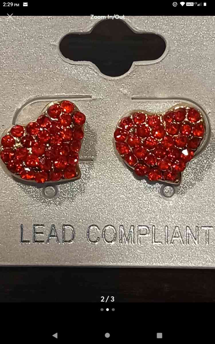 Double sided red heart sparkling earrings - Vancouver, Washington